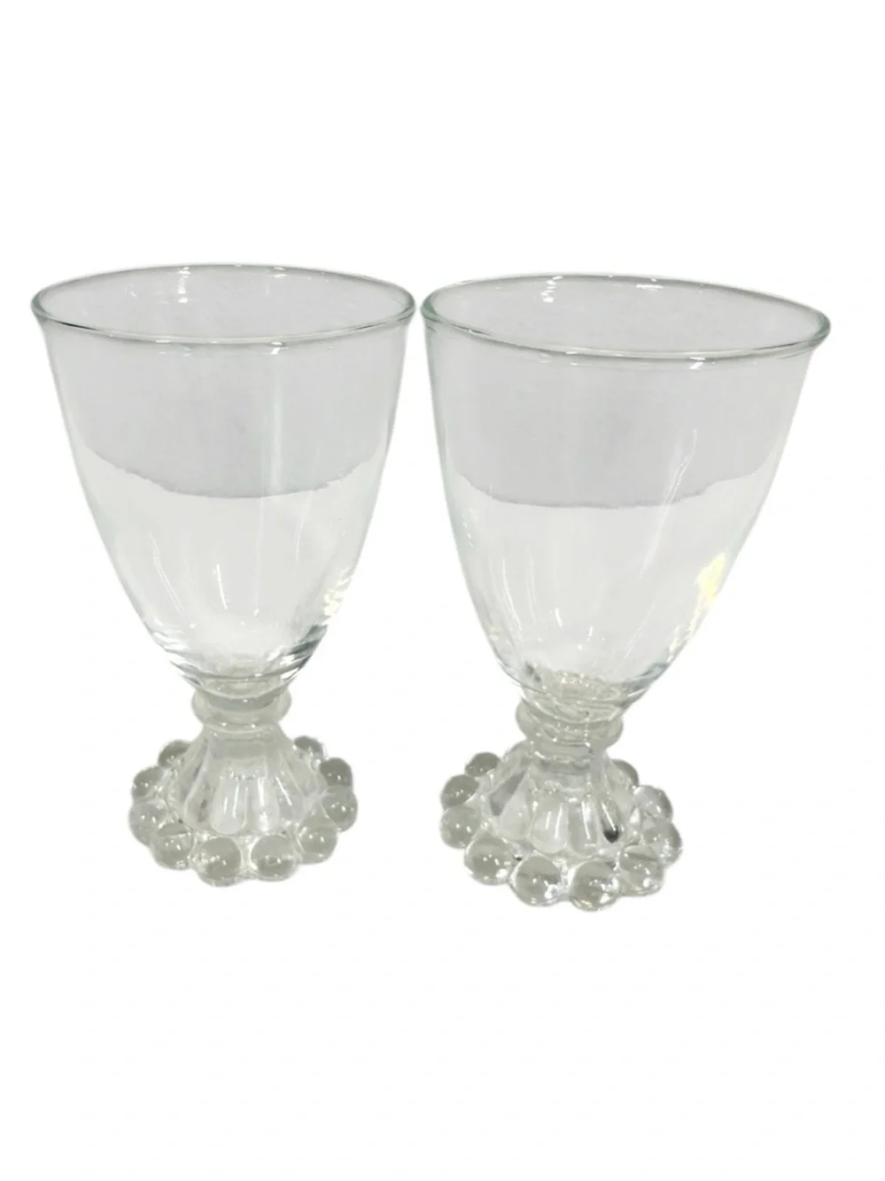 VINTAGE ANCHOR HOCKING Mid-Century Modern Berwick-Boopie Clear Glass Goblets